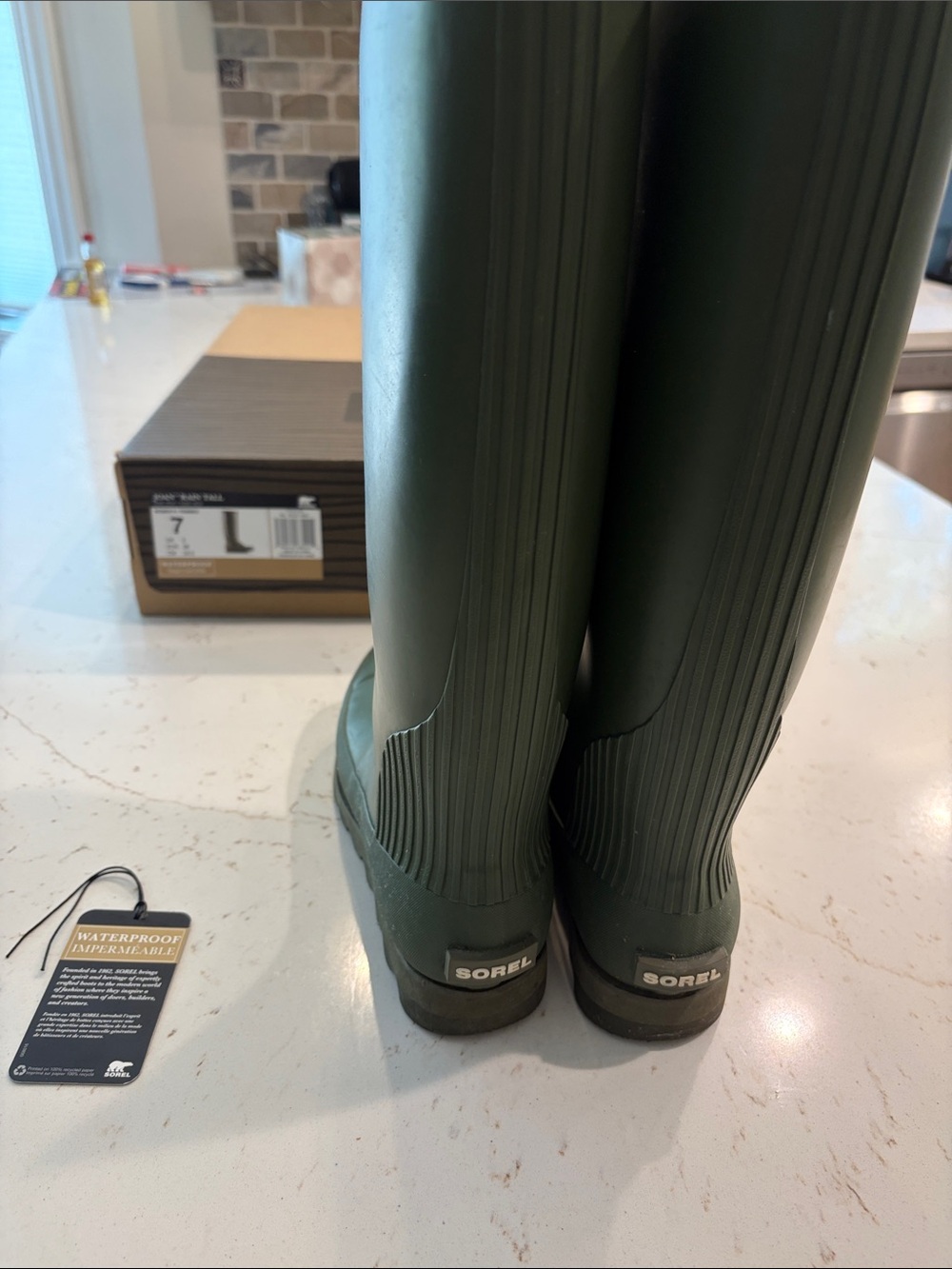 Sorel Women's Dark Olive Green Tall Waterproof Rain Boots